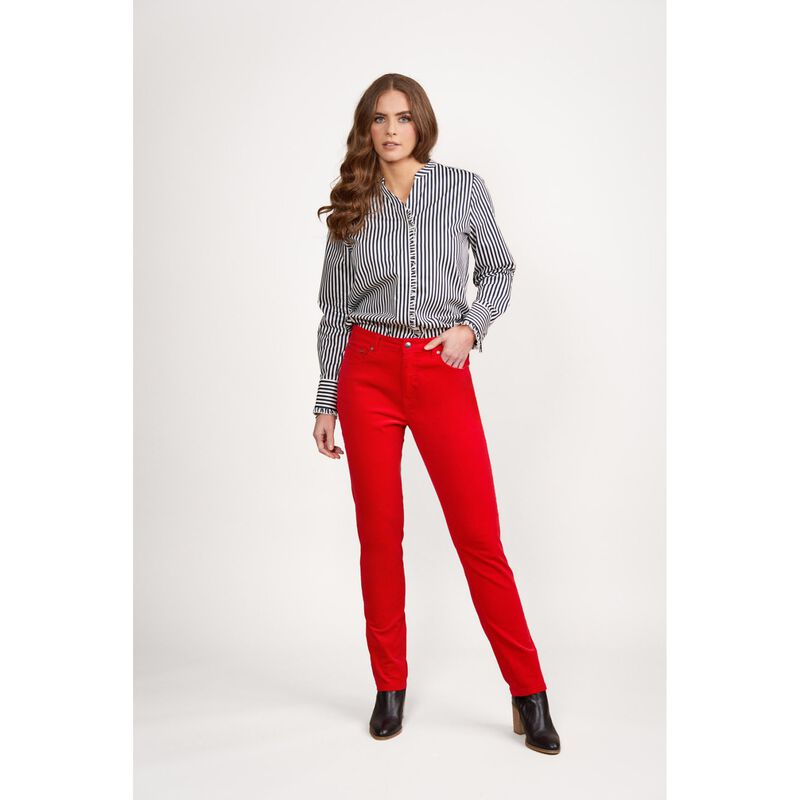 Vassalli Ruffle Trim V Neck Shirt image number 2